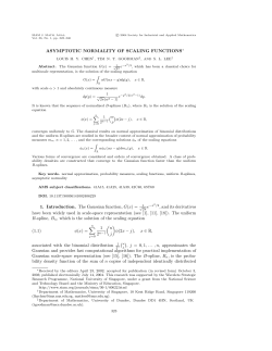 ASYMPTOTIC NORMALITY OF SCALING FUNCTIONS 1