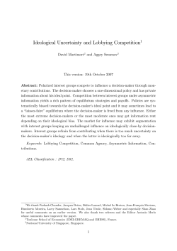 Ideological Uncertainty and Lobbying Competition1
