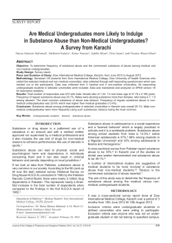 Are Medical Undergraduates more Likely to Indulge in Substance