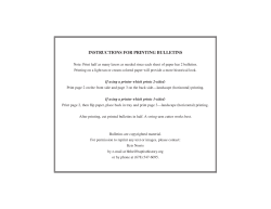 INSTRUCTIONS FOR PRINTING BULLETINS