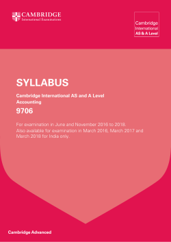 Accounting 9706 Syllabus 2016