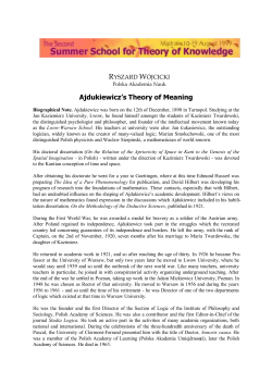 Ajdukiewicz `s Theory of Meaning in Portable Document