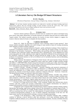 A Literature Survey On Design Of Smart Structures
