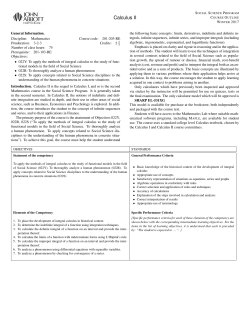 Calculus II - John Abbott College