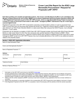 Crown Land Site Report for the IESO Large Renewable