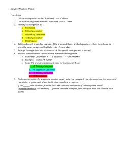 Activity: Who Eats Whom? Procedures 1. Color each organism on