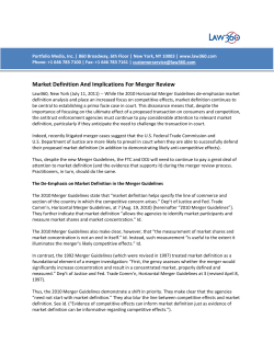 Market Definition And Implications For Merger Review