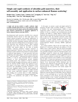 Simple and rapid synthesis of ultrathin gold nanowires, their self