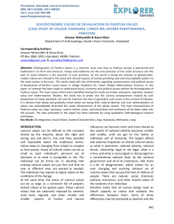 socioeconomic causes of devaluation of pashtun values (case study