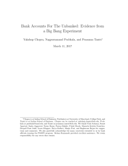 Bank Accounts For The Unbanked: Evidence