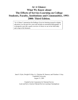 At A Glance: What We Know about The Effects of Service