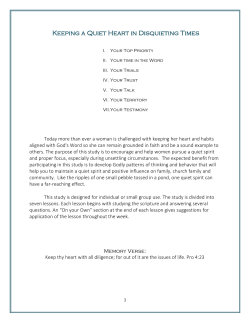 Keeping a Quiet Heart in Disquieting Times