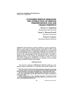 customer service behavior: the interaction of service predisposition