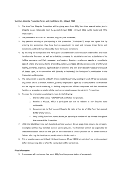 Yum Yum Shoprite - Terms and Conditions