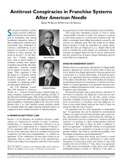 Antitrust Conspiracies in Franchise systems After American Needle