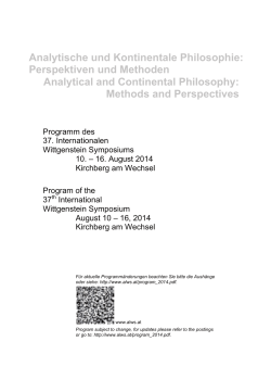 Program - Austrian Ludwig Wittgenstein Society