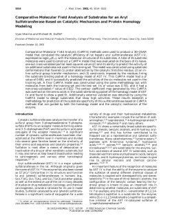 Comparative Molecular Field Analysis of Substrates for an Aryl