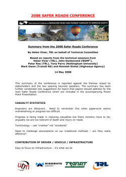 Conference Summary - SaferRoads Conference