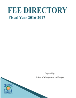 Fee Schedule - Orange County Government