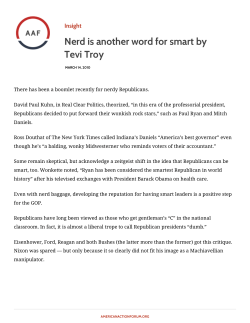 Nerd is another word for smart by Tevi Troy
