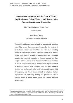 International Adoption and the Case of China