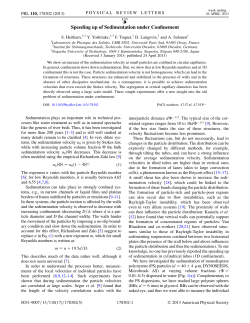 Speeding up of Sedimentation under Confinement