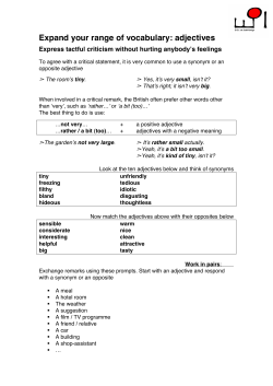 Expand your range of vocabulary: adjectives
