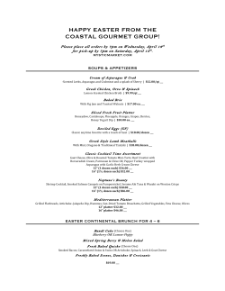 Easter Menu - Mystic Market