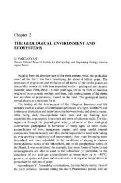 Chapter 2 THE GEOLOGICAL ENVIRONMENT AND ECOSYSTEMS