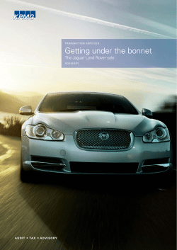 Getting under the bonnet - The Jaguar Land Rover Sale