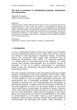 57 The role of emotions in establishing meaning