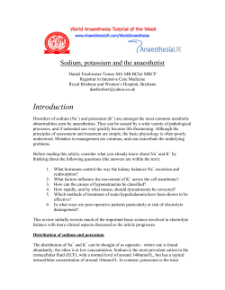 Sodium, potassium and the anaesthetist