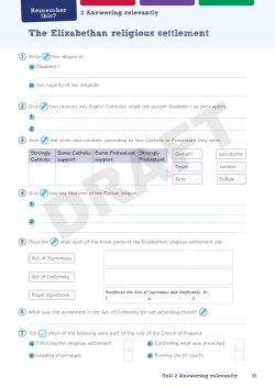 The Elizabethan religious settlement