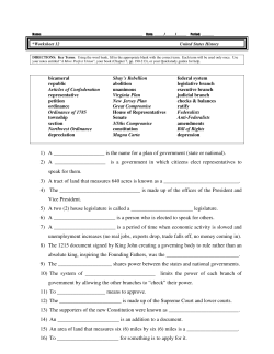 1) A is the name for a plan of government (state or national). 2) A is a