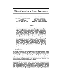 Efficient Learning of Linear Perceptrons