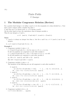 Finite Fields Handout