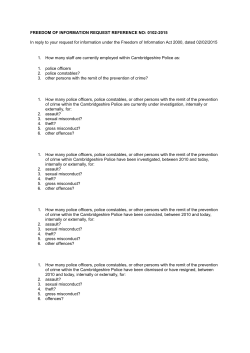 FREEDOM OF INFORMATION REQUEST REFERENCE NO: 0102
