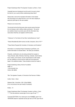 Project Gutenberg`s Etext The Agrarian Crusade, by Solon J. Buck