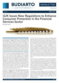 OJK Issues New Regulations to Enhance Consumer Protection in