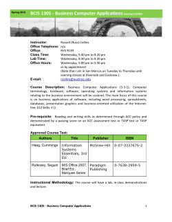 BCIS 1305 -‐ Business Computer Applications Synonym 03950