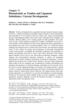 Biomaterials as Tendon and Ligament Substitutes: Current