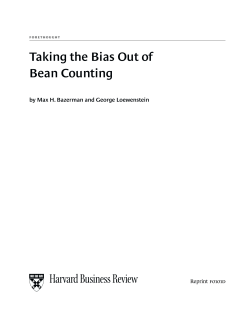 Taking the Bias Out of Bean Counting