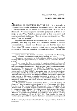 negation and being - Boston University