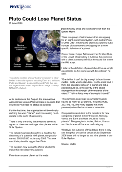 Pluto Could Lose Planet Status