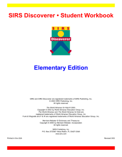 SIRS Discoverer &bull; Student Workbook