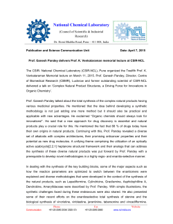 Prof. Ganesh Pandey delivers Prof. K. Venkataraman memorial