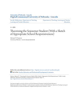 Theorizing the Sojourner Student (With a Sketch of Appropriate