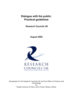 Dialogue with the public: Practical guidelines