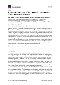 Melatonin: A Review of Its Potential Functions and Effects on Dental