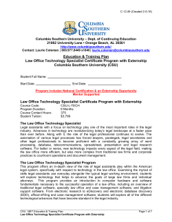 Law Office Technology Specialist Certificate Program